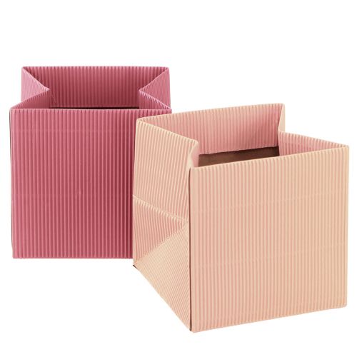 Kukkakassi kukkalaukku pinkki lohi 12cmx12cm 6 kpl