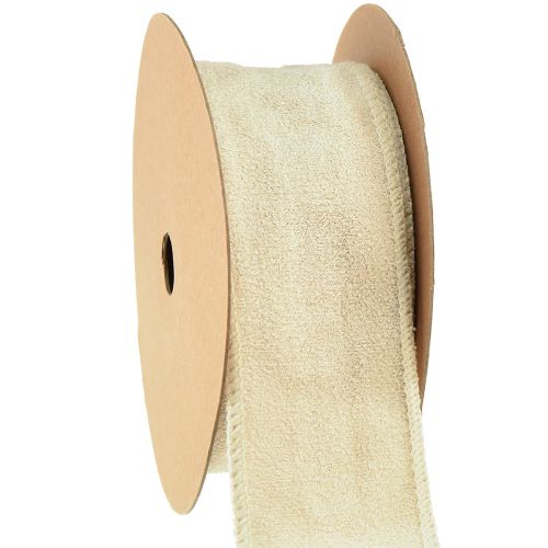 kohteita Koristeellinen nauha samettinauha koristenauha korunauha beige W50mm L8m