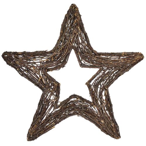 Koristeelliset tähdet ripustamiseen pajutähtiä luonnollinen 48cm 2kpl