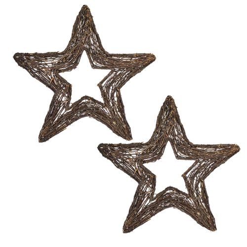 kohteita Koristeelliset tähdet ripustamiseen pajutähtiä luonnollinen 48cm 2kpl