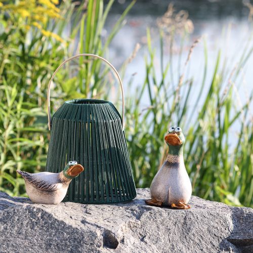 Ducks koristeellinen keraaminen kevät ruskea vihreä L15cm 2 kpl