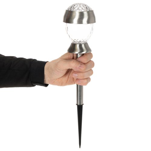 kohteita Aurinkokäyttöiset puutarhavalot, pallomaiset valot maapiikillä, 36 cm, 4 kpl