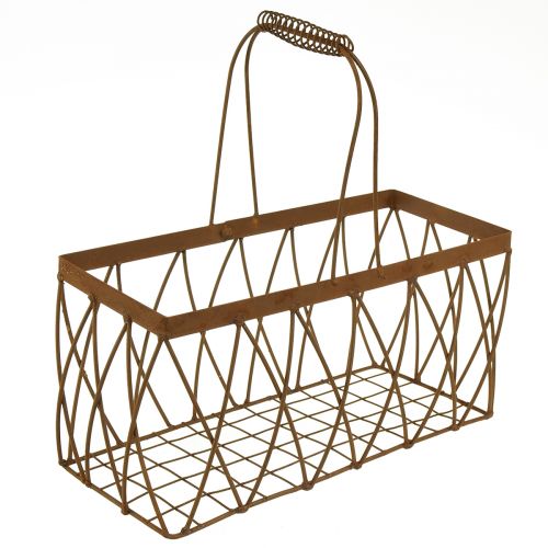 Floristik24 Verkkokori metallikori ruoste näyttää 28x13,5x14cm 2kpl