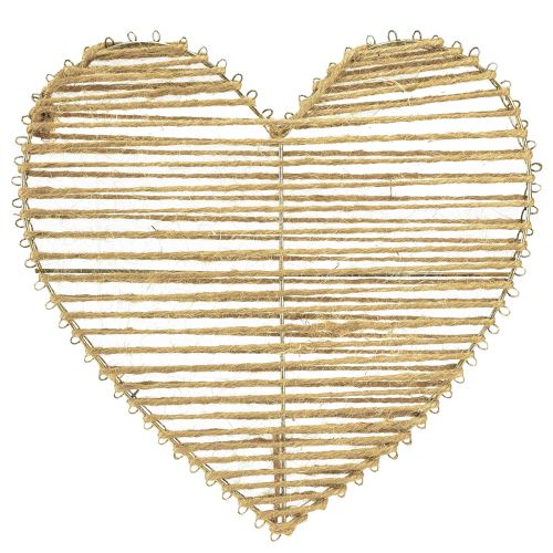 kohteita Heart Jute Natural Kuivatuille kukille 35cm 4kpl