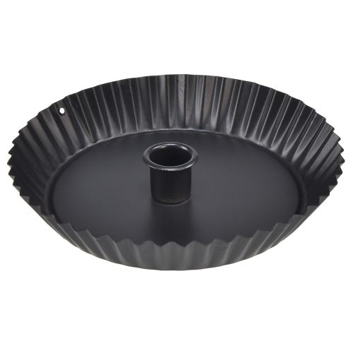 Alkuperäinen metallinen kakun muotoinen kynttilänjalka - musta, Ø 18 cm 4 kpl - tyylikäs pöytäkoristelu