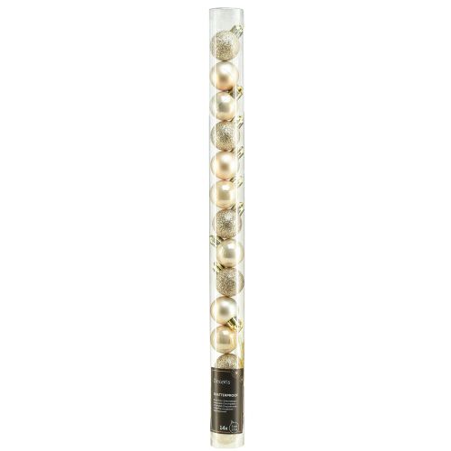 kohteita Mini joulukuusipallot Pearl Golden muovia Ø3cm 14 kpl