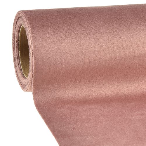 Velvet pöytäjalka vanha pinkki, 28×270cm - Tyylikäs pöytätelineen koristekangas juhlapöydän koristeluun