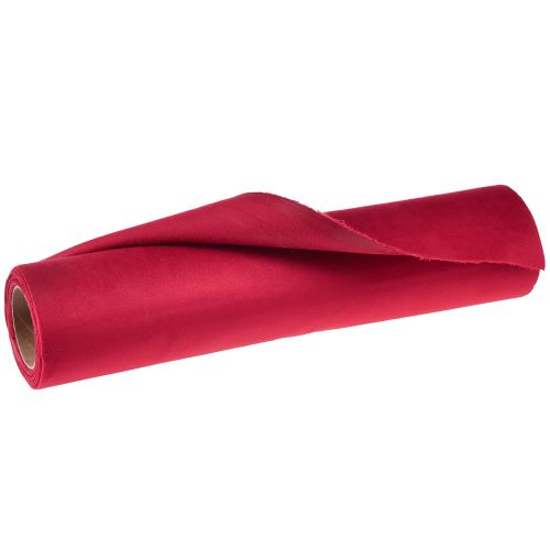 kohteita Velvet pöytäjalka punainen, kiiltävä koristekangas, 28×270cm - pöytäjalka juhlakoristukseen