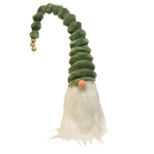 Juhlatonttu kierrevihreällä hatulla ja valkoisella partalla 2 kpl - 65cm - Skandinaavinen joulun taika kotiisi