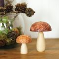 Floristik24 Puiset sienet koristesienet pöytäkoristeet syksyn ruskea luonnollinen 5×6cm 8kpl