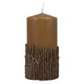 Floristik24 Pilari kynttilän oksat koriste kynttilä ruskea karamelli 150/70mm 1 kpl