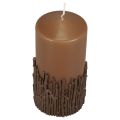 Floristik24 Pilari kynttilän oksat koriste kynttilä ruskea karamelli 150/70mm 1 kpl
