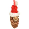 Floristik24 Joulukuusikoristeet tonttukäpy gnome punainen 9cm 12kpl