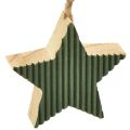 Floristik24 Joulukuusi puinen riipussetti, sydän-puu-tähti, mintunvihreä-valkoinen, 4,5 cm, 9 kpl - Joulukoristeet