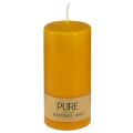 Floristik24 PURE pilari kynttilän keltainen hunaja Wenzel kynttilät 130/60mm