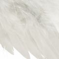 Floristik24 Romanttiset enkelin siivet valkoisista höyhenistä – joulukoristeita ripustettavaksi 20×12cm 6 kpl
