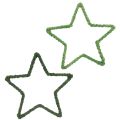 Floristik24 Tähdet juutti joulukoristeeseen joulutähti vihreä 15cm 8kpl